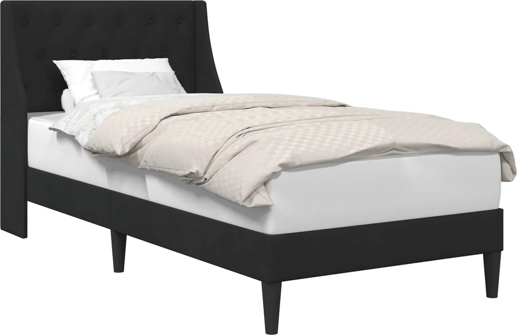 vidaXL Cadru de pat cu headboard Negru 100 x 200 cm Catifea
