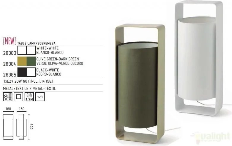 Veioza, lampa de masa H-40cm Lula 28385