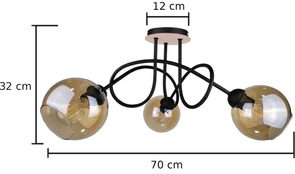 Lustră aplicată VENUS WOOD 3xE27/60W/230V