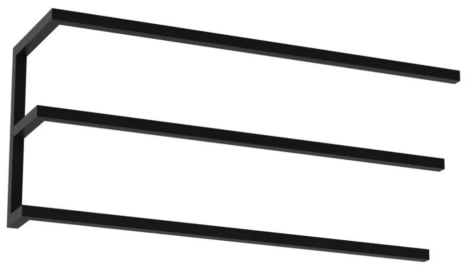 Suport de perete pentru prosoape 25x60 cm negru