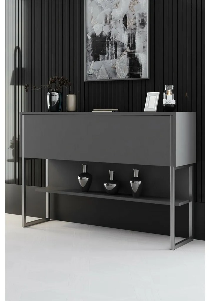 Comodă Luxe Anthracite and Silver