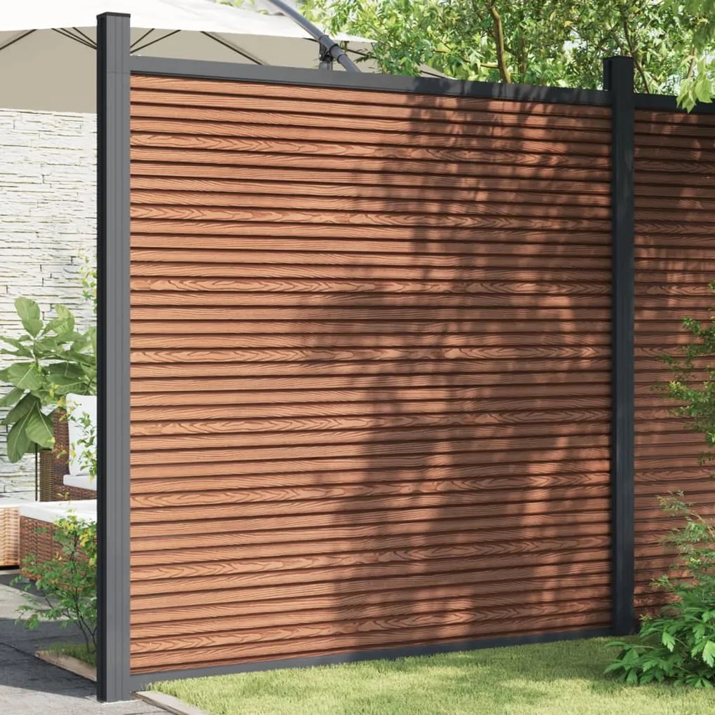 vidaXL Panouri de gard, maro, 180x186 cm, WPC
