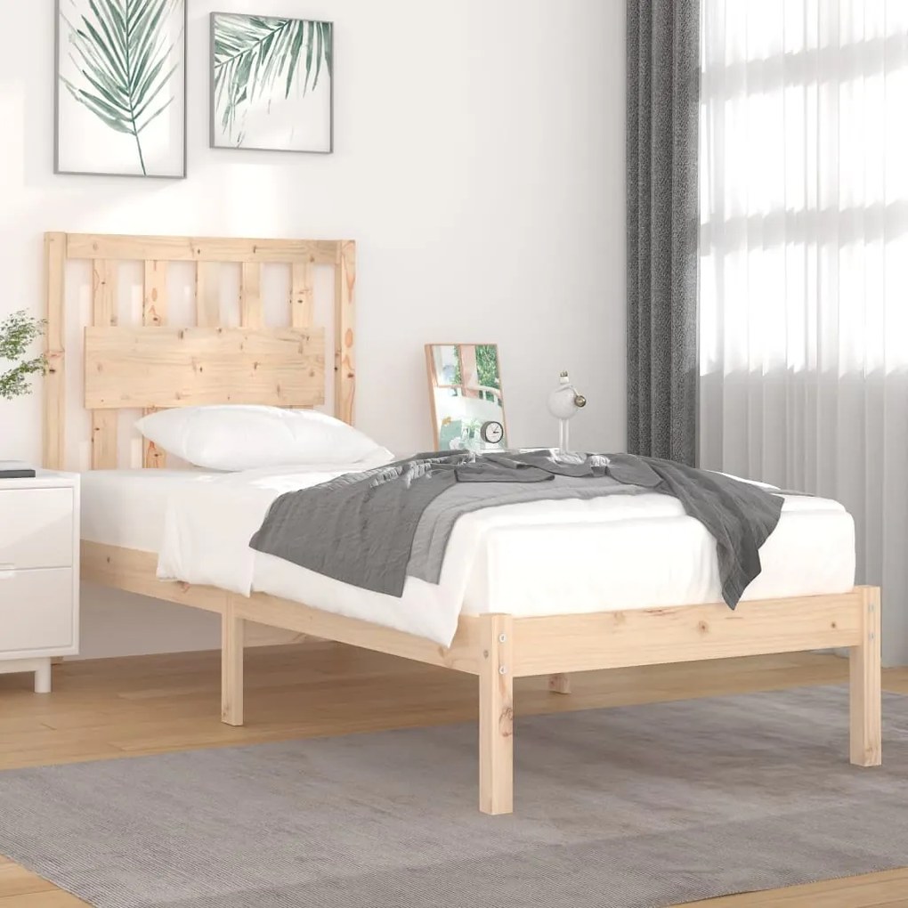 3103898 vidaXL Cadru de pat single, 90x190 cm, lemn masiv de pin