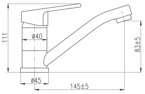 RAV Slezák CO115.0 - Baterie pentru lavoar COLORADO, 11 cm, crom lucios