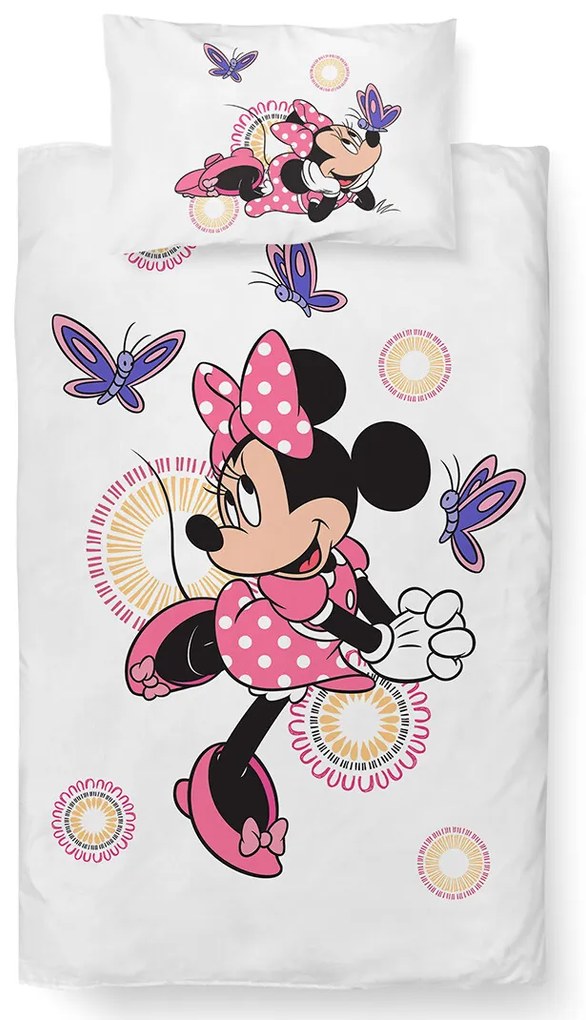 Carbotex Pat de pătuț Minnie și Fluturi, 100 x 135 cm, 40 x 60 cm
