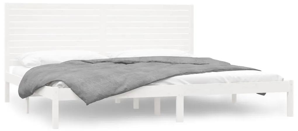 3104629 vidaXL Cadru de pat, alb, 200x200 cm, lemn masiv