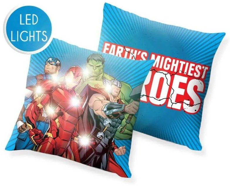 Avengers Pernă Decorative cu LED, 40x40 cm