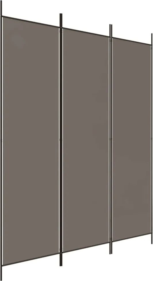 vidaXL Paravan de cameră cu 3 panouri, antracit, 150x200 cm, textil