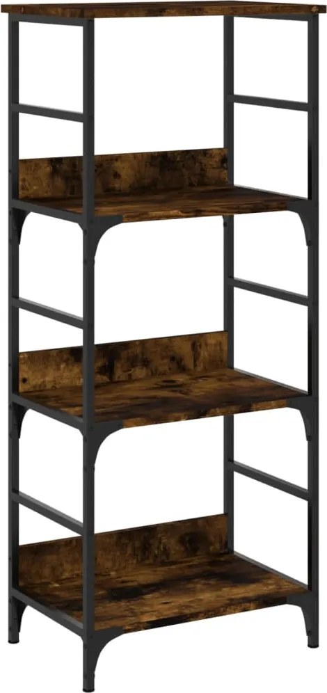 vidaXL Raft de cărți stejar afumat 50x33x117,5 cm lemn prelucrat