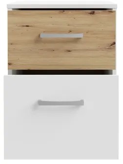 Noptieră URO, stejar artisan/alb