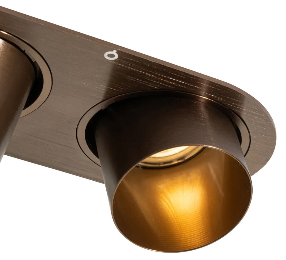 Set de 6 spoturi încastrate bronz închis GU10 50mm 2 lumini - Installa