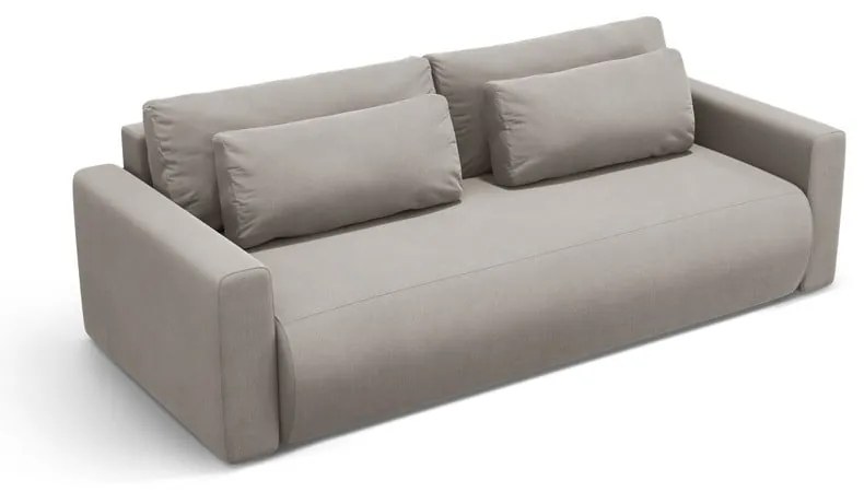 Canapea gri deschis extensibilă, cu spațiu de depozitare cu tapițerie din catifea 238 cm Belfast – Cosmopolitan Design