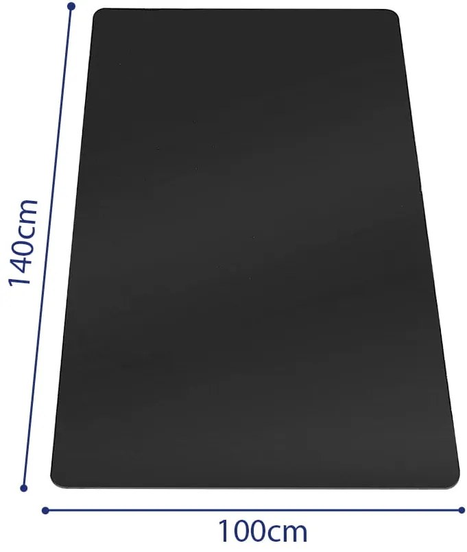 Covoras de plastic negru sub scaun 100 x 140 cm