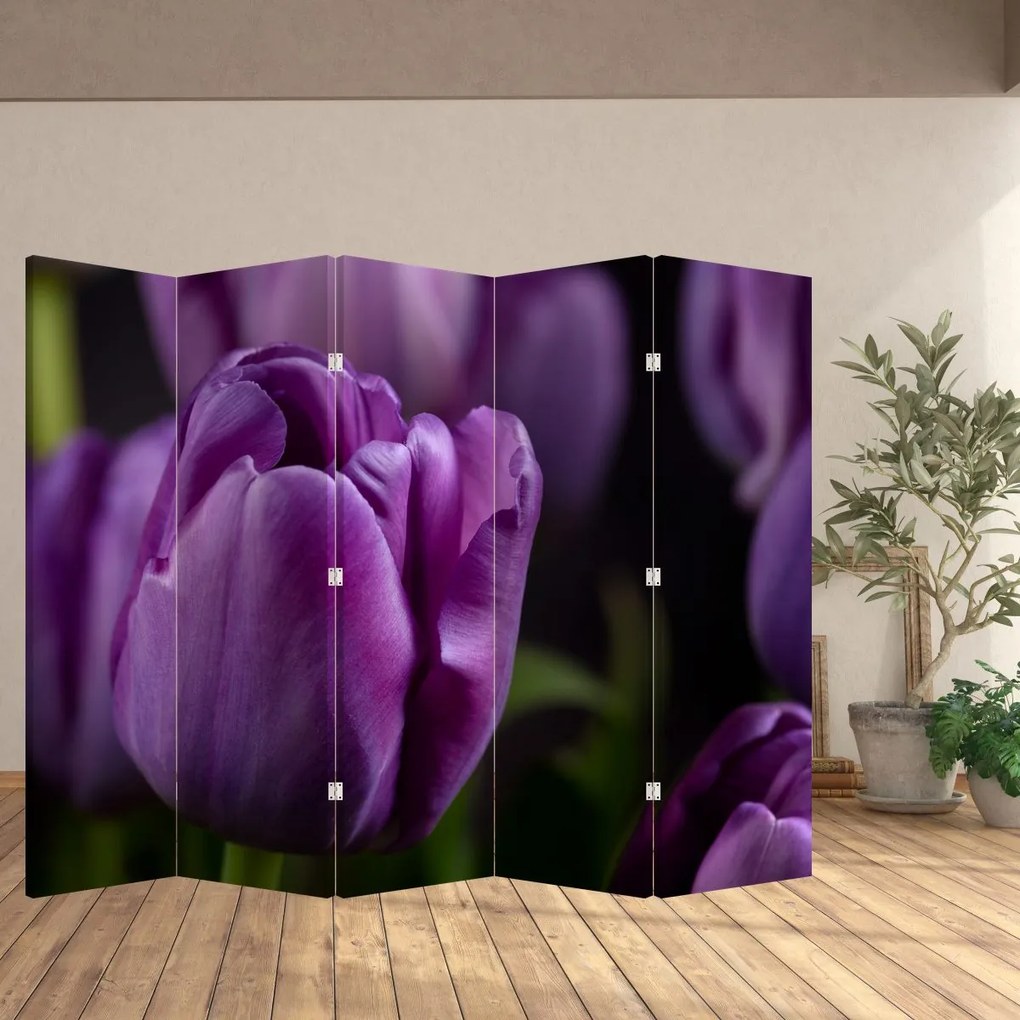 Paravan - Flori de lalele (210x170 cm)