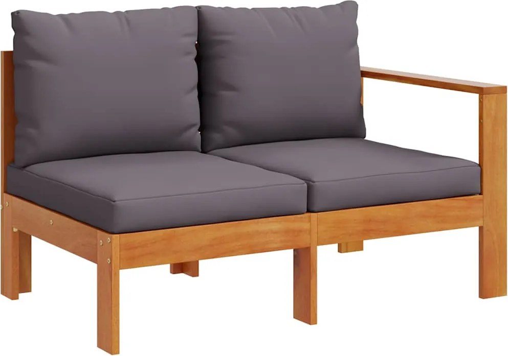 vidaXL Canapea de grădină cu 1 cotieră/2 locuri, lemn masiv de acacia