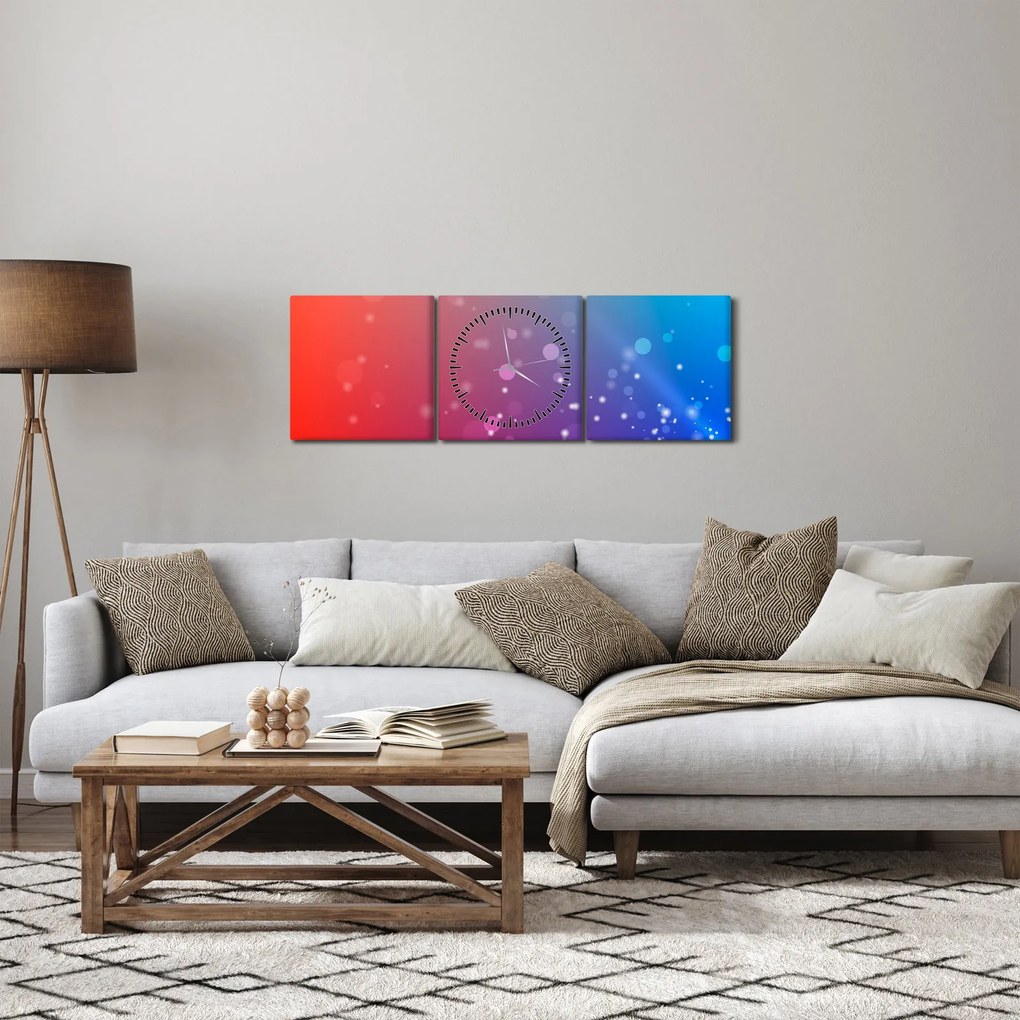 Tabloul abstract modern (cu ceas) (90x30 cm)