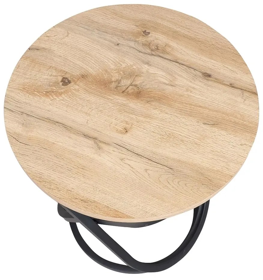 Masuta de cafea Eos E stejar artizan/negru ø45/h55 cm