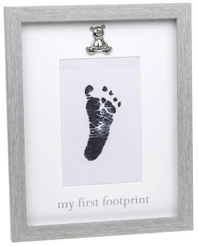 Rama foto gri cu amprenta cerneala - My first Footprint
