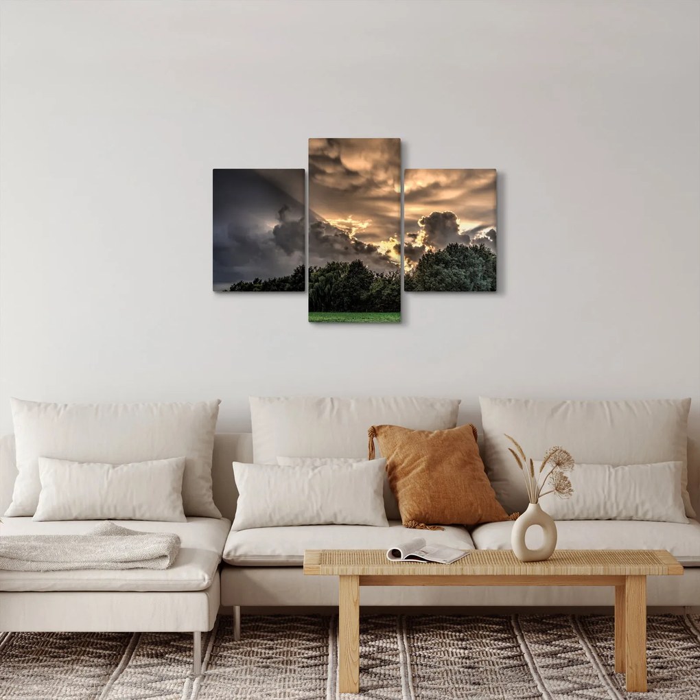 Tablou cu nori și pădure (90x60 cm)