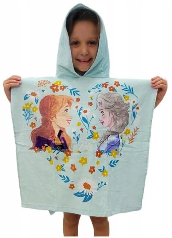 Disney Regatul de gheață Flower poncho prosop de plajă 60x120 cm