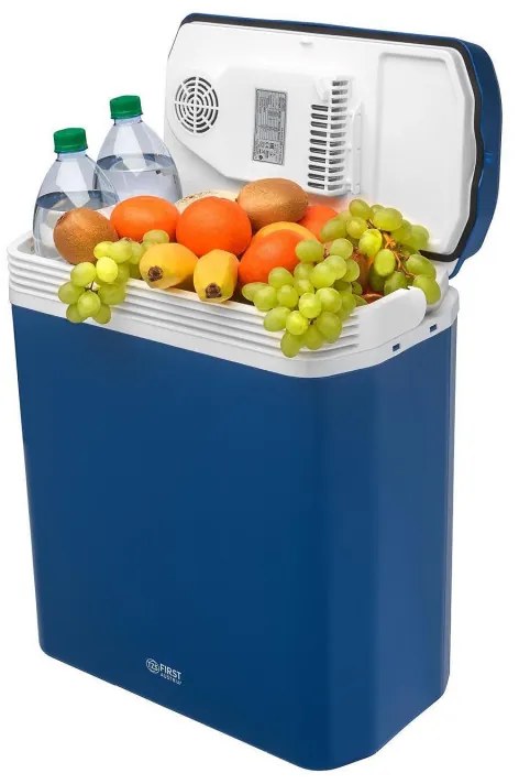 Lada electrica frigorifica First Austria FA-5170-4-BU, 58W, 24 l, Clasa E, 2 moduri, Separator intern, 12/220/240 V, Albastru/alb