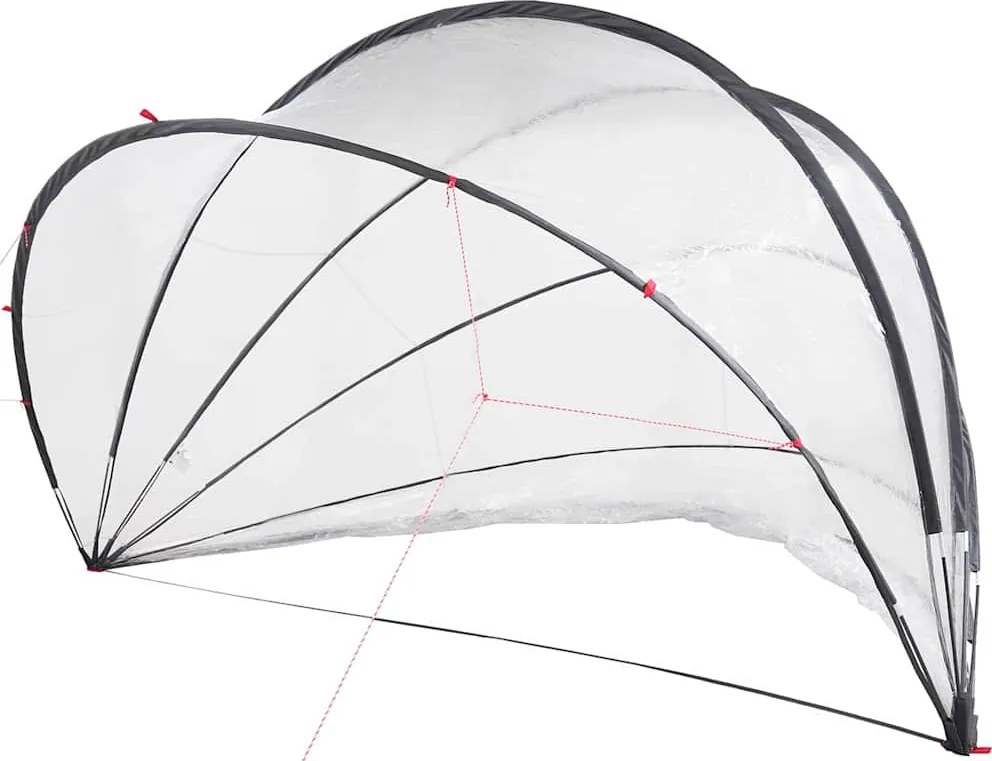 vidaXL Dom pentru piscină Manual Transparent 500 x 500 x 236 cm PVC