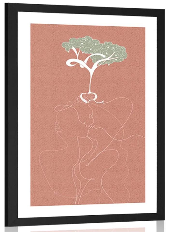 Poster cu passepartout rădăcinile iubirii