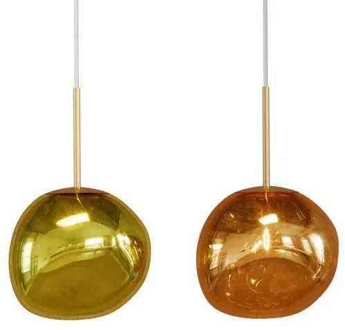 Lustra, Pendul modern cu glob sticla aurie LIQUID DIAMOND 20cm