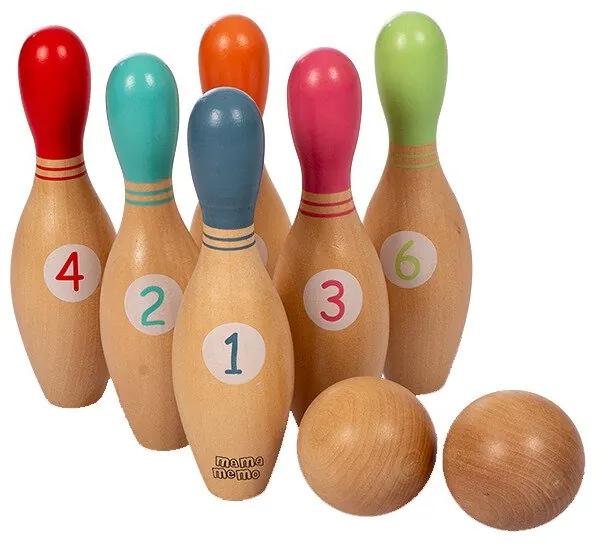 MamaMemo - Set bowling din lemn FSC, 3+