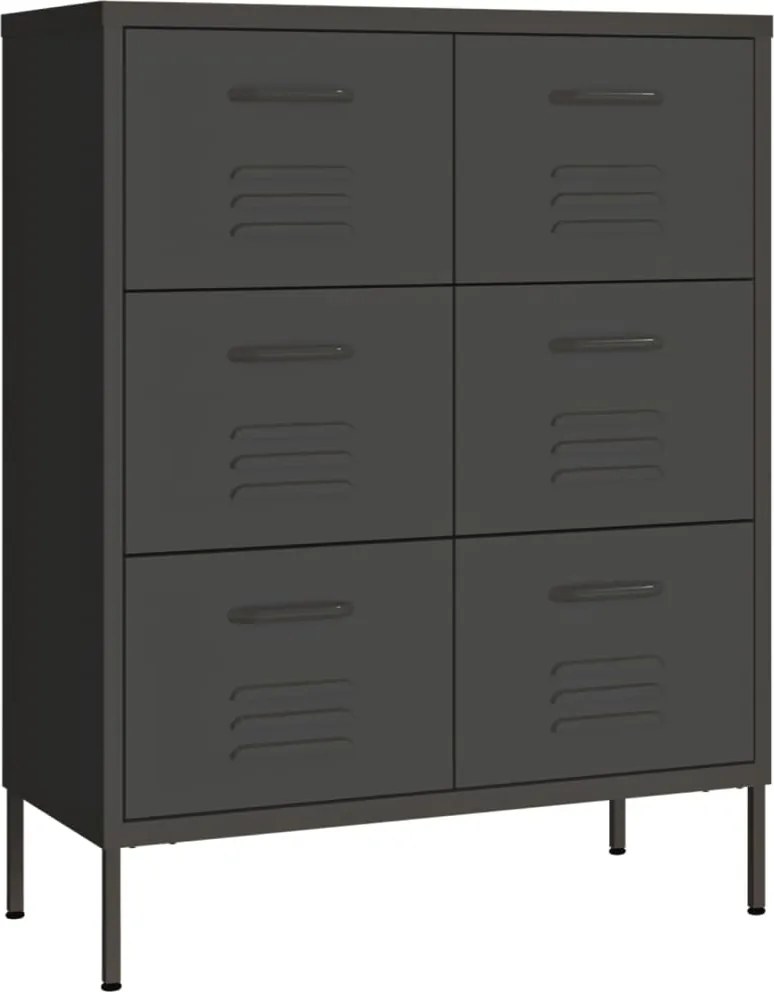 vidaXL Dulap cu sertare, antracit, 80x35x101,5 cm, oțel