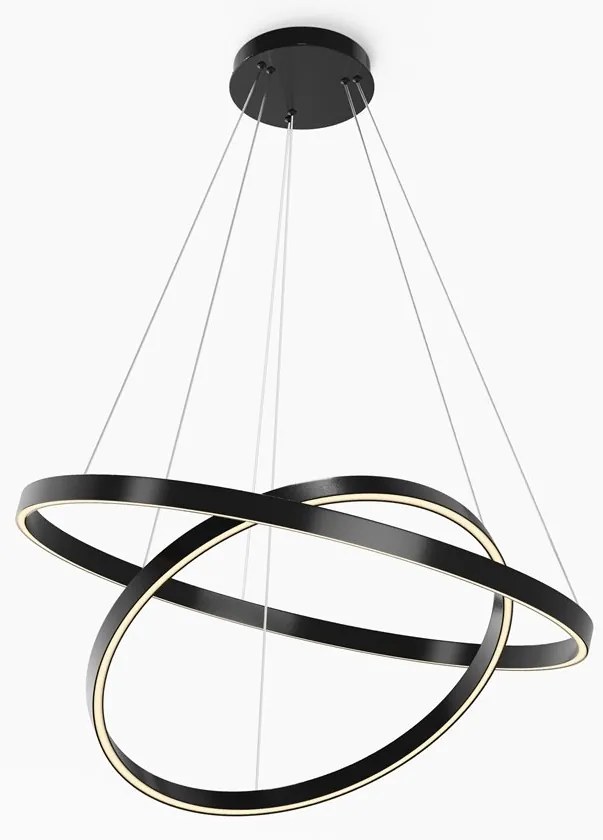 Lustra suspendata LED 2 inele negre Rim