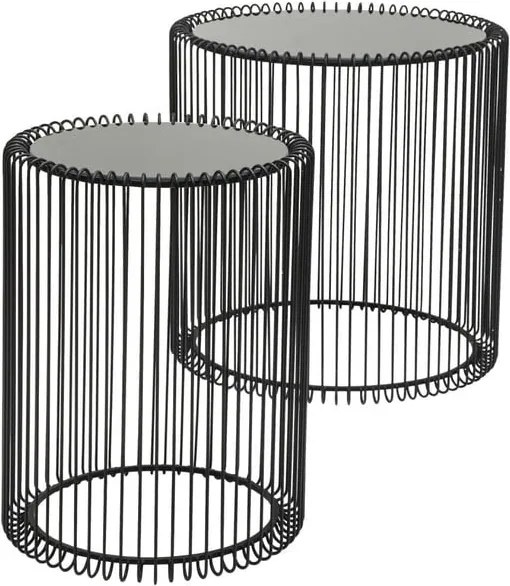 Set 2 măsuțe Kare Design Wire High, negru