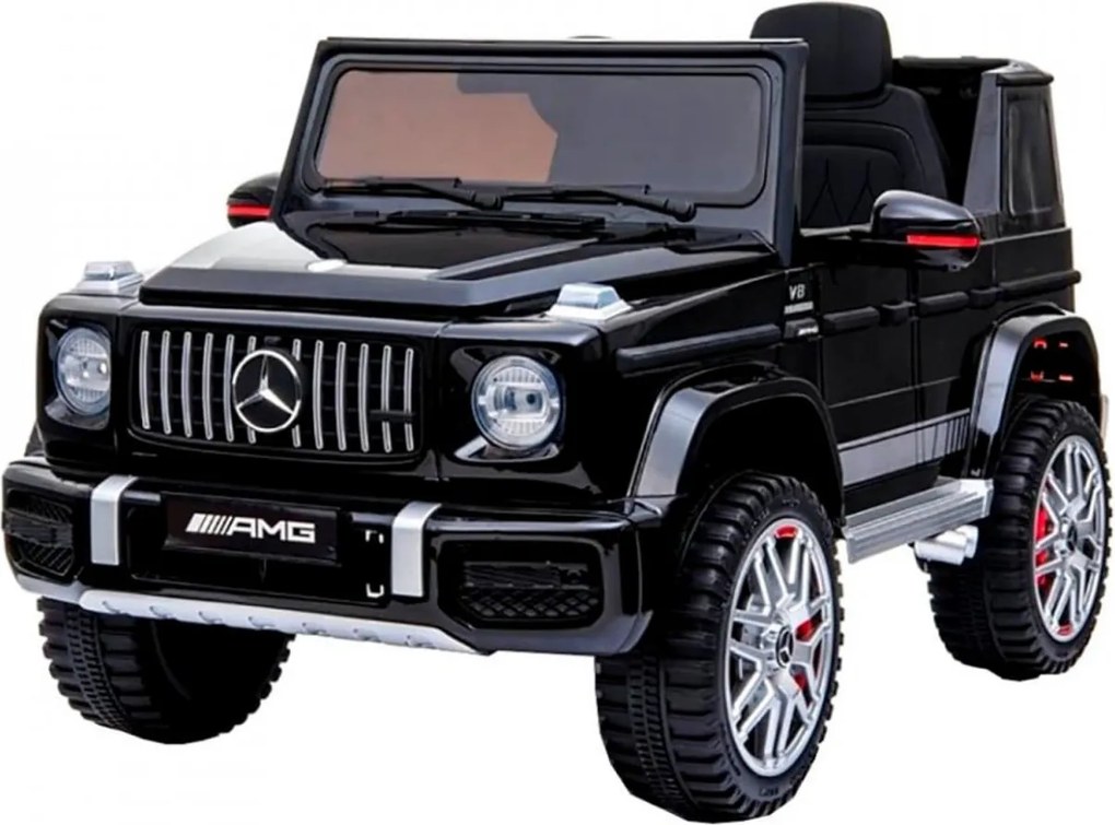 Masinuta Electrica cu acumulator pentru copii NOVOKIDS™ Mercedes G63 AMG , Roti din Cauciuc EVA, Melodii si USB , 3-8 ani , usi cu deschidere ,