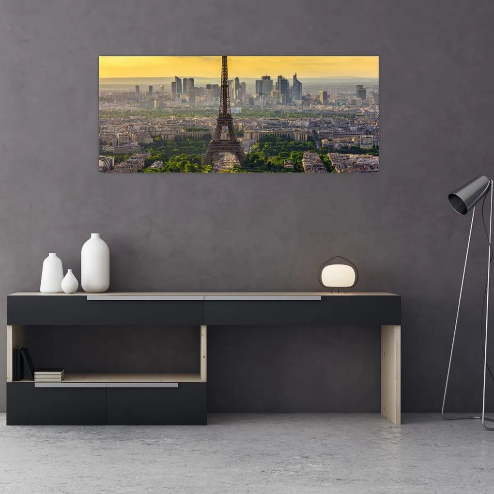 Tablou - Panorama Parisului (120x50 cm)