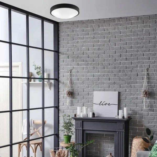 Plafonieră JONAS 2xE27/60W/230V d. 36 cm neagră