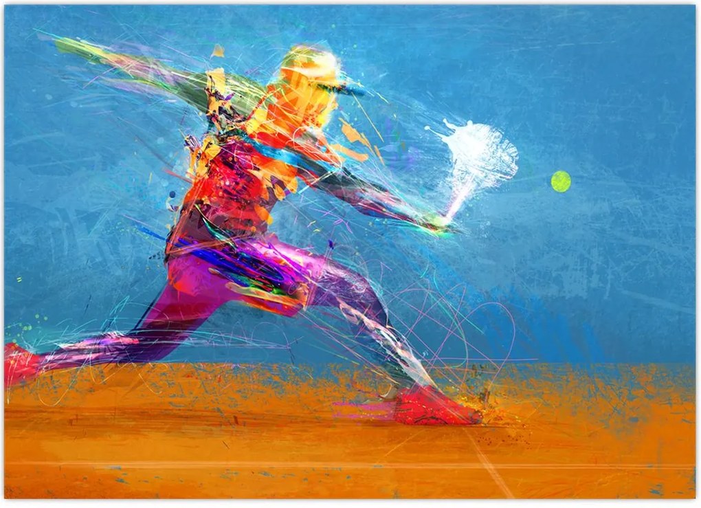 Tablou - Jucător de tenis pictat (70x50 cm)