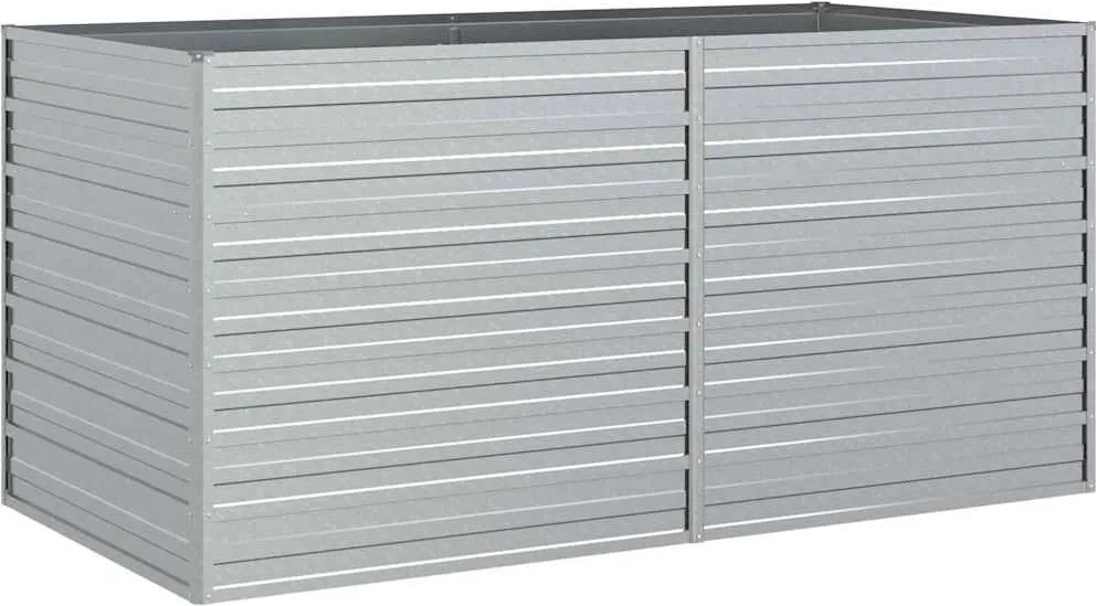 vidaXL Strat înălțat de grădină argintiu 160x80x77 cm oțel galvanizat
