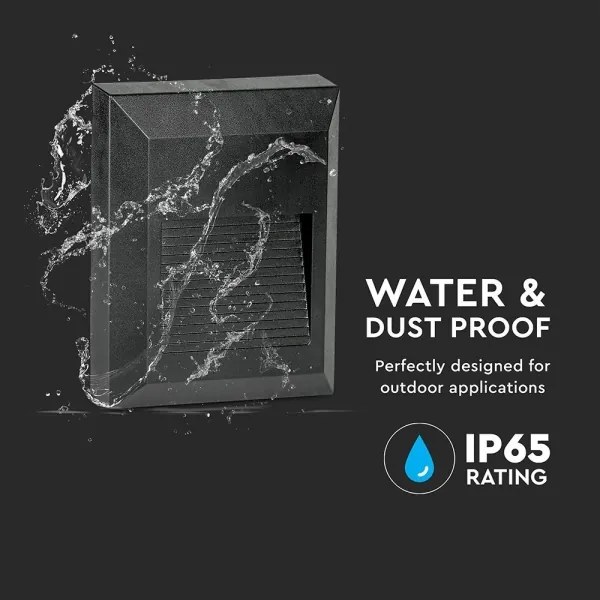 Corp de iluminat LED de exterior pentru scări LED/2W/230V IP65 3000K negru