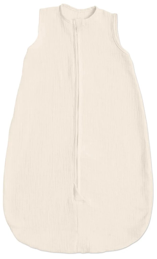 Sac de dormit de vara pentru copii din muselina dubla 0-6 luni Kidizi ivory, bumbac 100%, 0.3 tog
