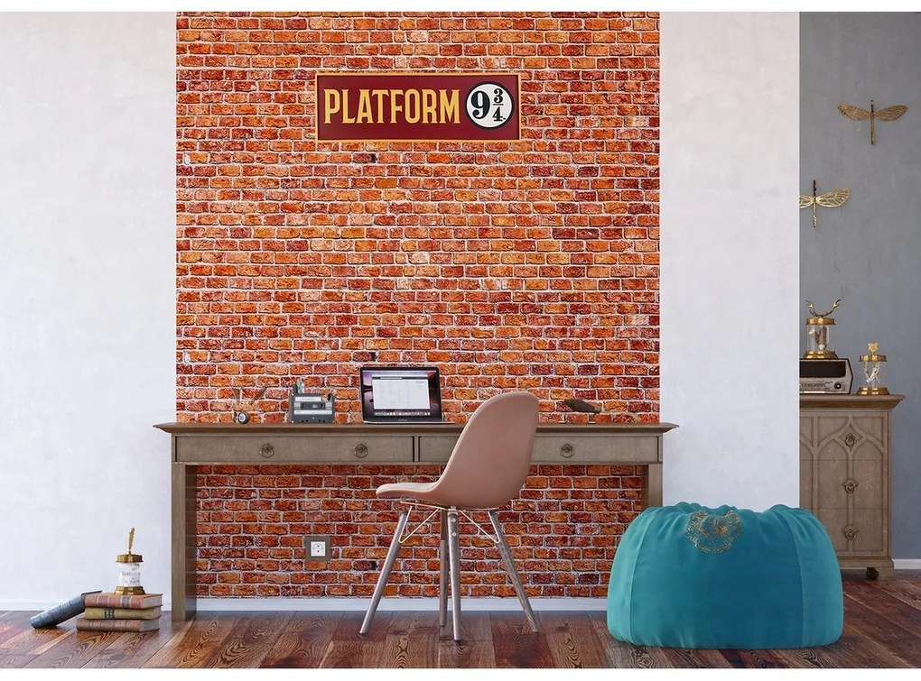 Tapet foto pentru copii Harry Potter Platformă 93/4 182 x 252 cm, 4 părți