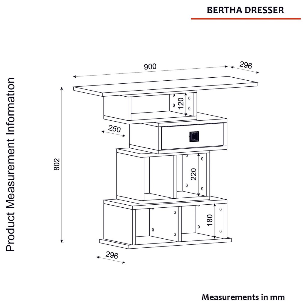 Consolă Bertha - Anthracite