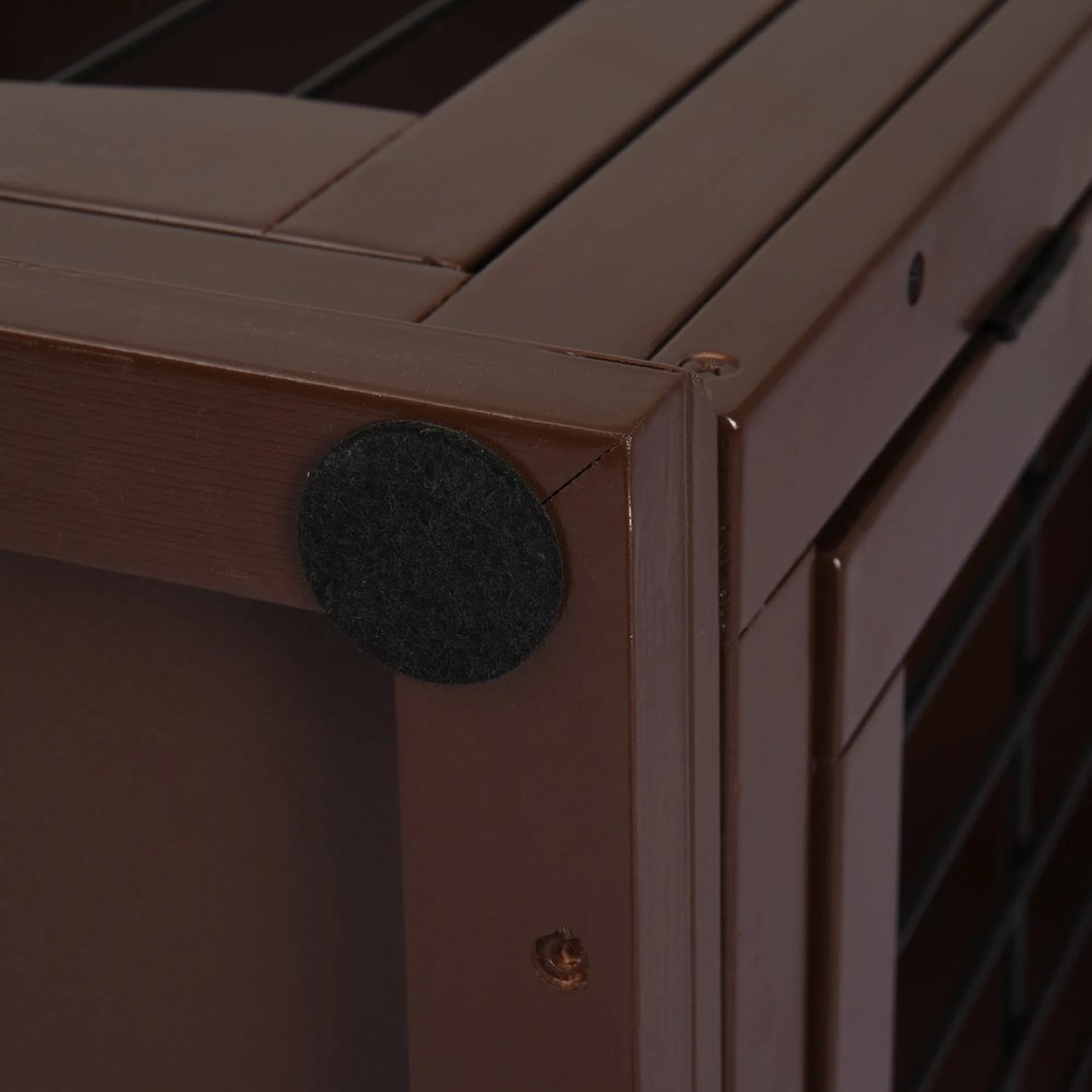 PawHut Cușcă pentru câini, 2 intrări, cu închidere, MDF și metal, 58,4 x 81,3 x 66 cm, Negru | Aosom Romania