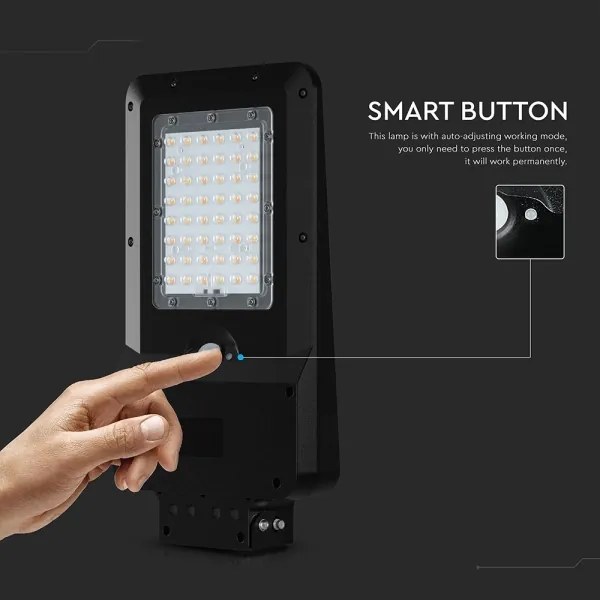 Lampă stradală solară cu senzor LED/20W/7,4V IP65 5400 mAh