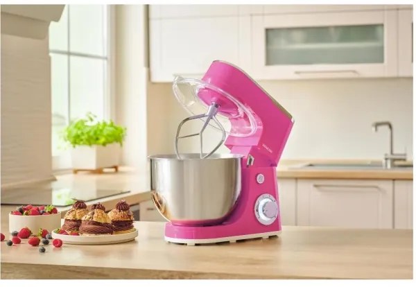 Sencor - Robot de bucătărie cu bol din oțel inoxidabil, 1300W/230V, roz