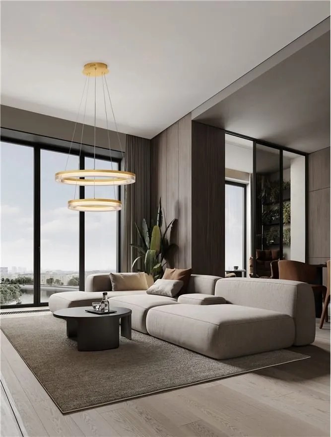 Lustra suspendata LED CCT design circular Luana 60cm NVL-9130638
