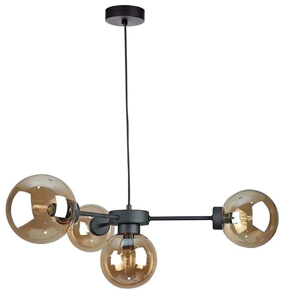 Lustră pe cablu KALIOPE II 4xE14/50W/230V negru/bej fumuriu