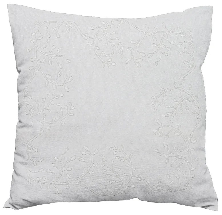 Husa de perna decorativa LEAFY LACE 40x40 cm, alba