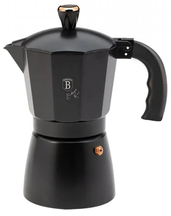Espressor cafea pentru aragaz (Cafetiera) 6 cesti Black Rose Gold Line Berlinger Haus BH 1974