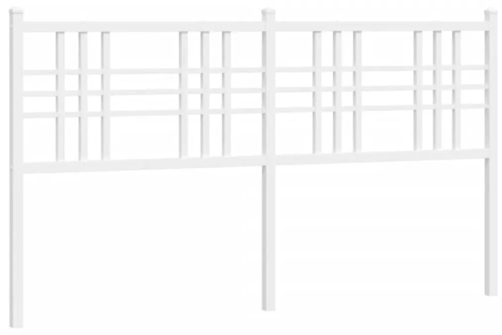 376407 vidaXL Tăblie de pat metalică, alb, 150 cm