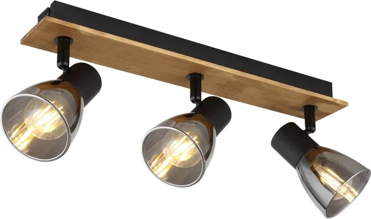 Plafoniera cu 3 spoturi directionabile design modern CLAUDE negru, maro